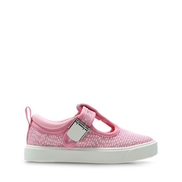 Clarks Girls City Spark Toddler Canvas Pink | CA-7240635